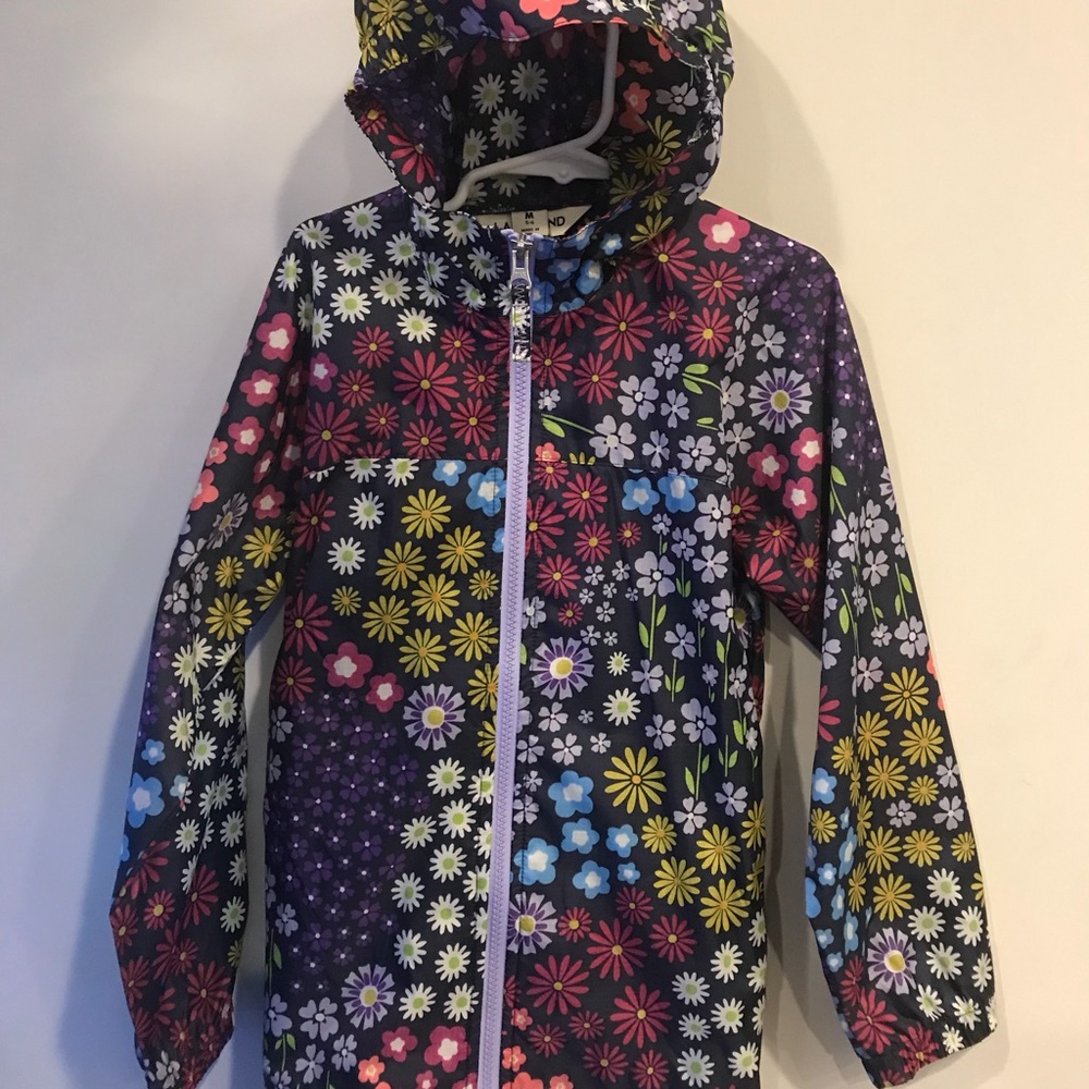 Land’s End Girl’s Flower Light Raincoat Medium